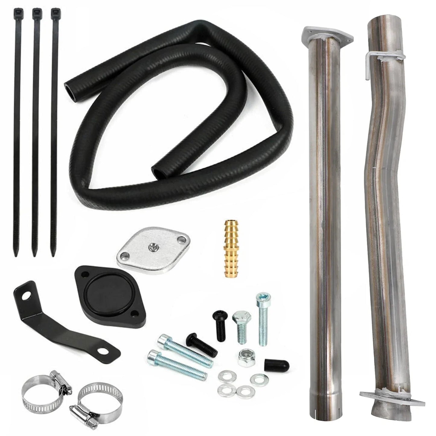 4" Muffler Exhaust Pipe + EGR Kit + Coolant Line for Ford F250 F350 F450 Super Duty 6.7L Diesel 11-23