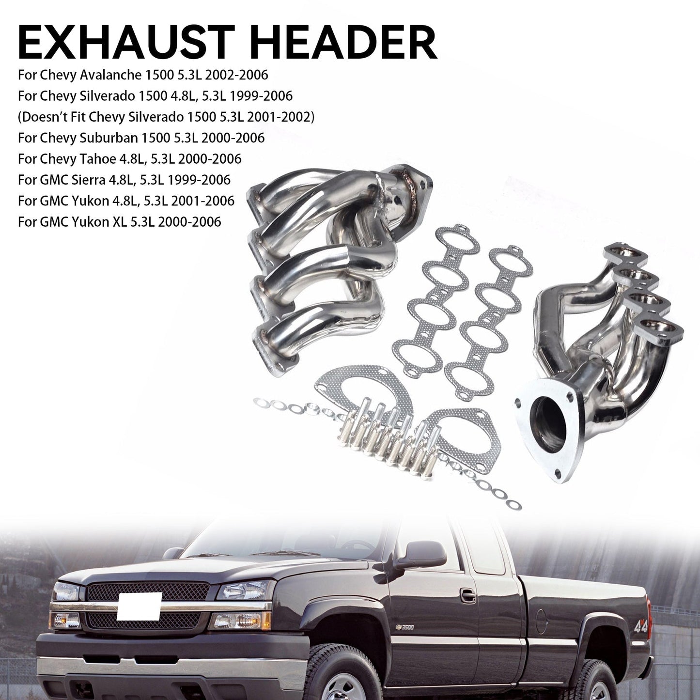 GMC Yukon 4.8L, 5.3L 2001-2006 Manifold Headers