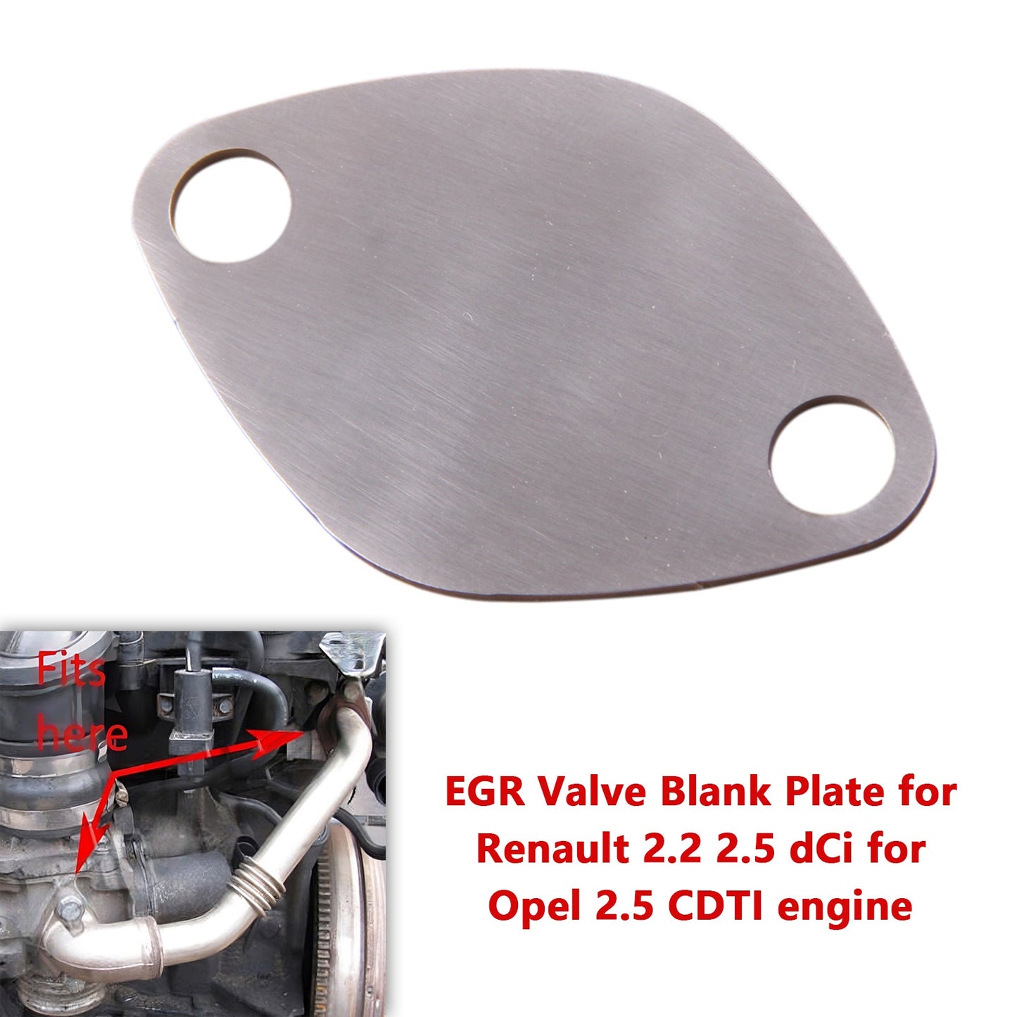 EGR Valve Blank Plate for Renault 2.2 2.5 dCi for Opel 2.5 CDTI engine