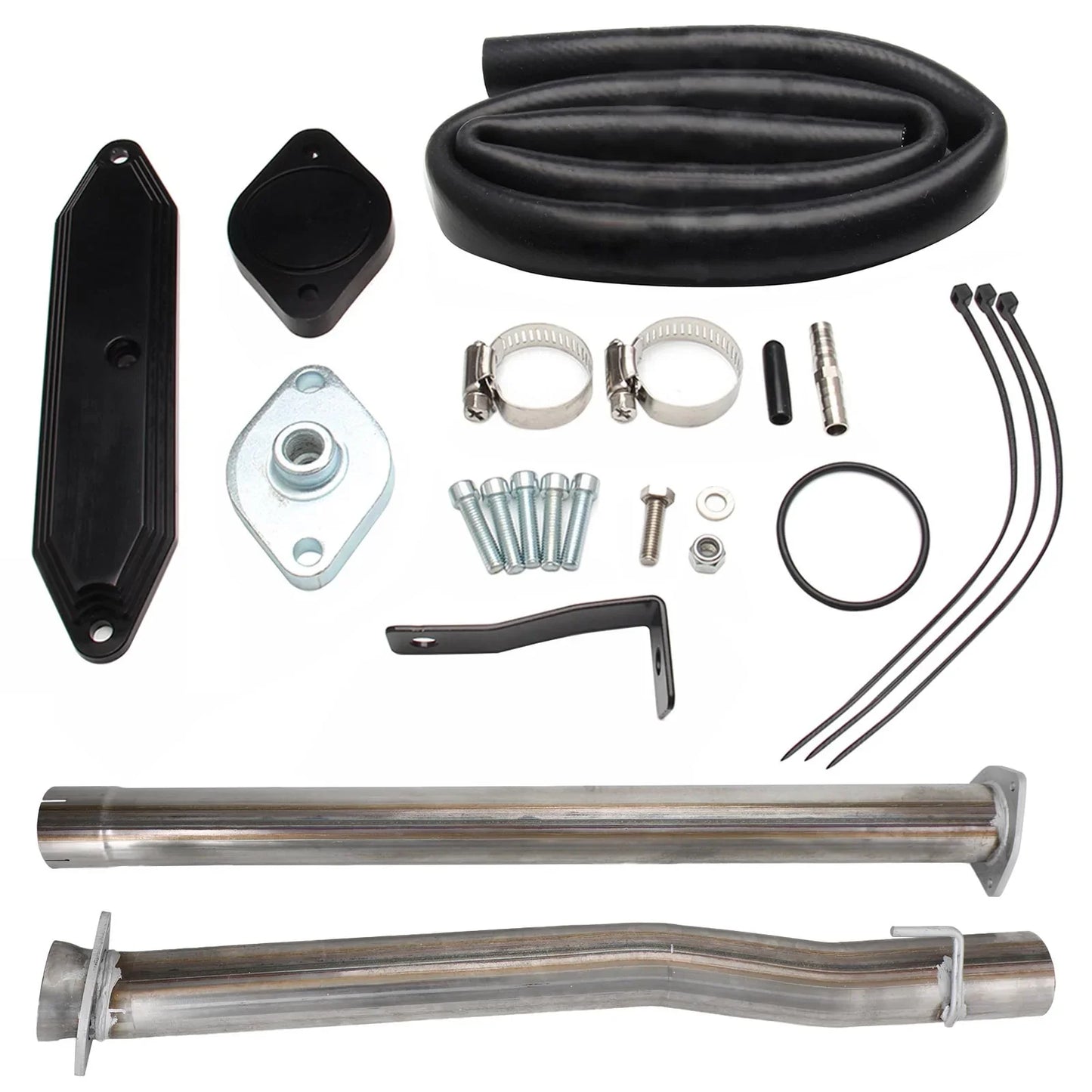 4" Muffler Exhaust Pipe + EGR Delete Kit for 11-22 6.7L Ford F250 F350 F450 Super Duty