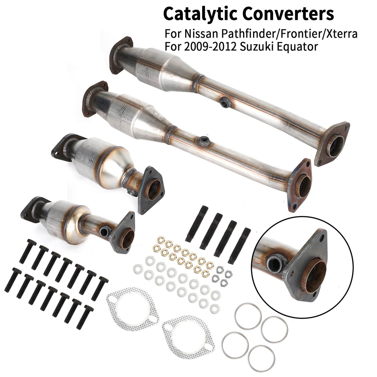 2009-2012 Suzuki Equator 4.0L Catalytic Converter Set 17171 17172 18219 18218 16400 16399 16467 16468