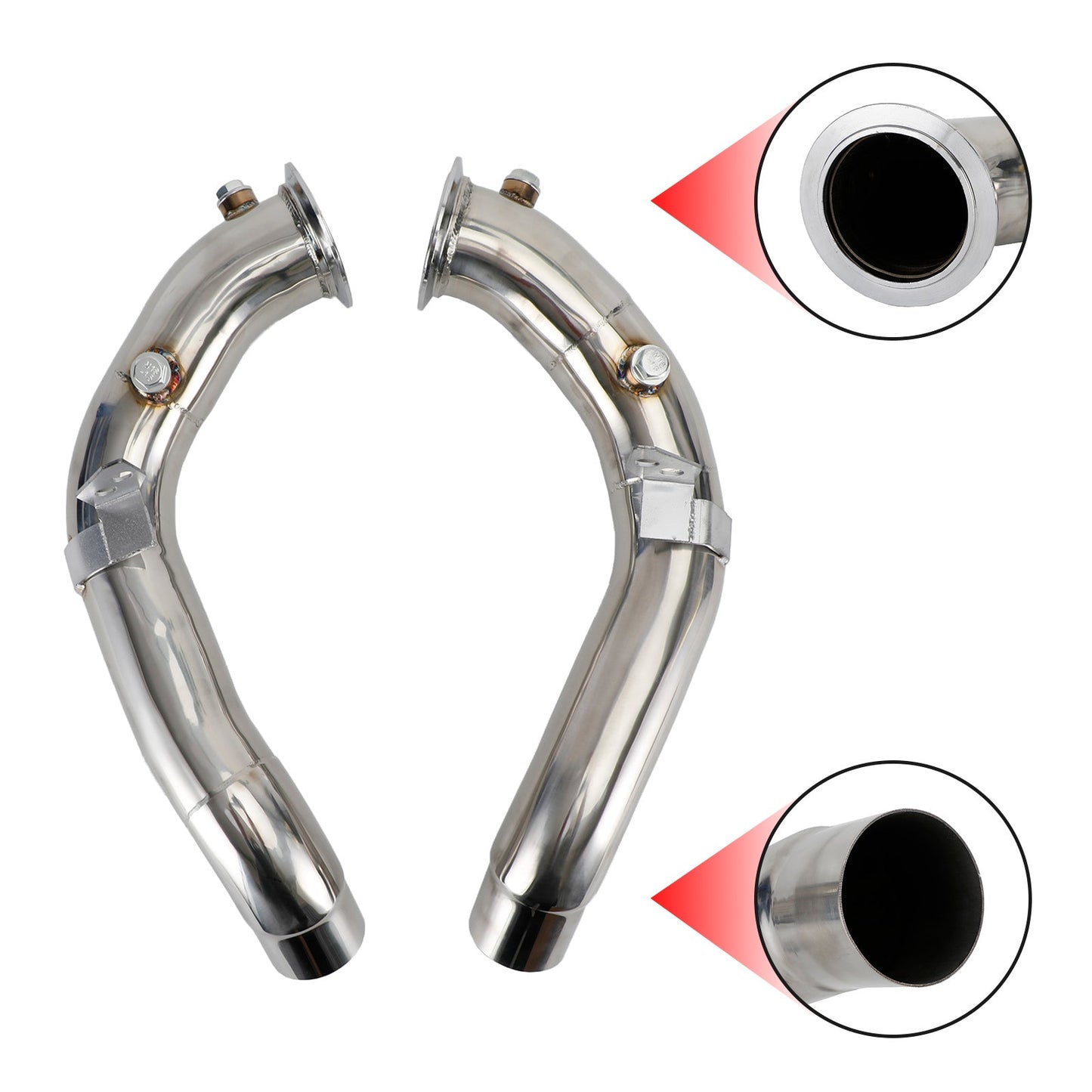 2011-2018 BMW S63 F10/F12 M5 & M6 3" Stainless Steel Exhaust Downpipes compatible