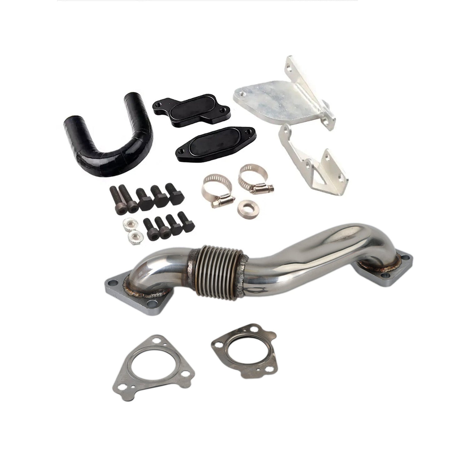 EGR Delete Kit & Passenger Up Pipe for Chevy Chevrolet Silverado GMC 2500 3500 LMM 6.6L Duramax 2007.5-2010