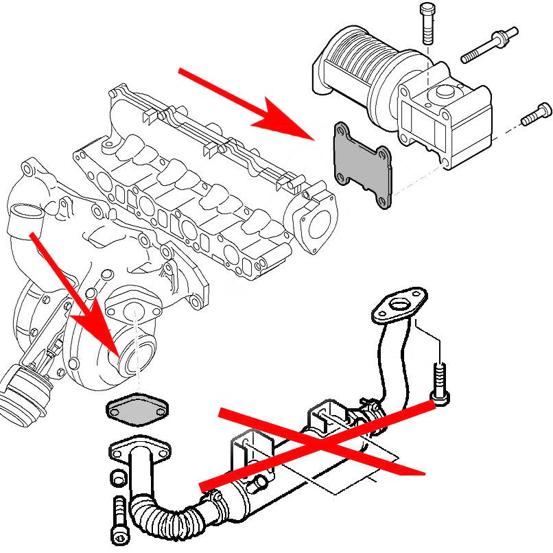 9-5 Saab with 1.9 TiD engines EGR Removal Blanking Kit