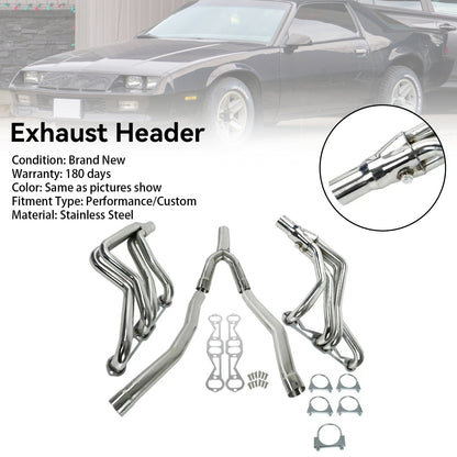 Exhaust Header Fit Chevy Camaro Fit Firebird 5.0L 5.7L 1982-1992 V8 Long Tube