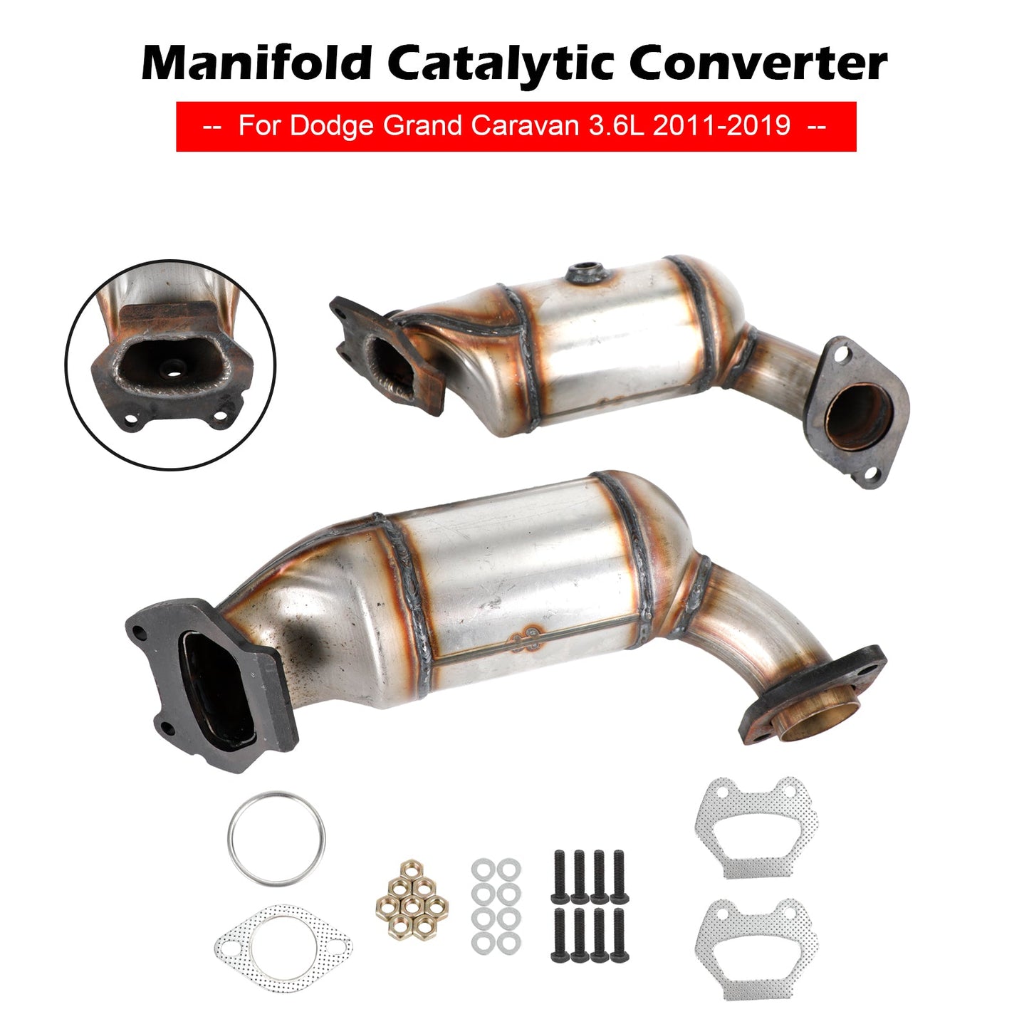 11-19 Dodge Grand Caravan 3.6L Manifold Catalytic Converters Bank1 Bank2