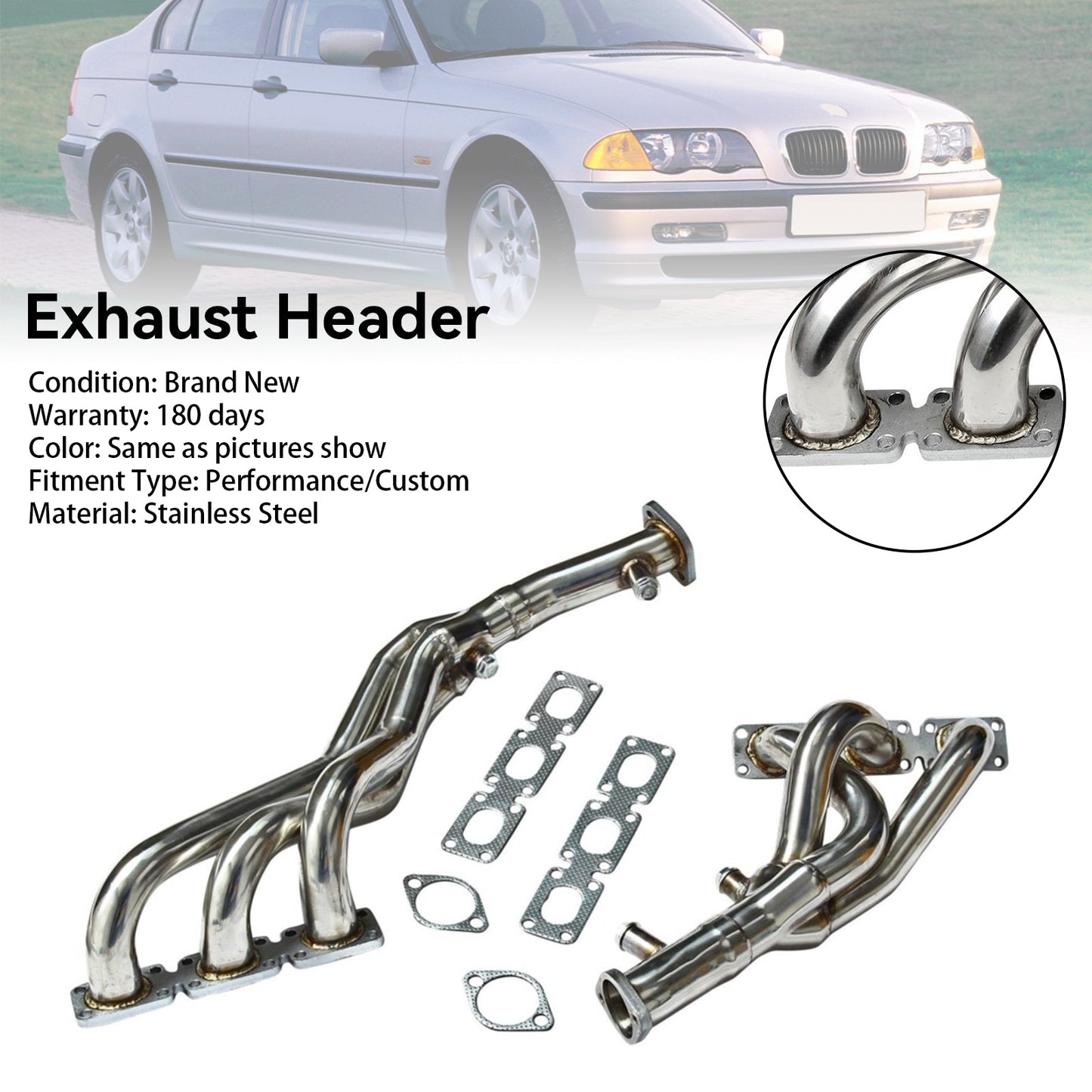 1997-2000 BMW E39 5 Series 2.5L/2.8L/3.0L Engines Stainless Exhaust Header Manifold