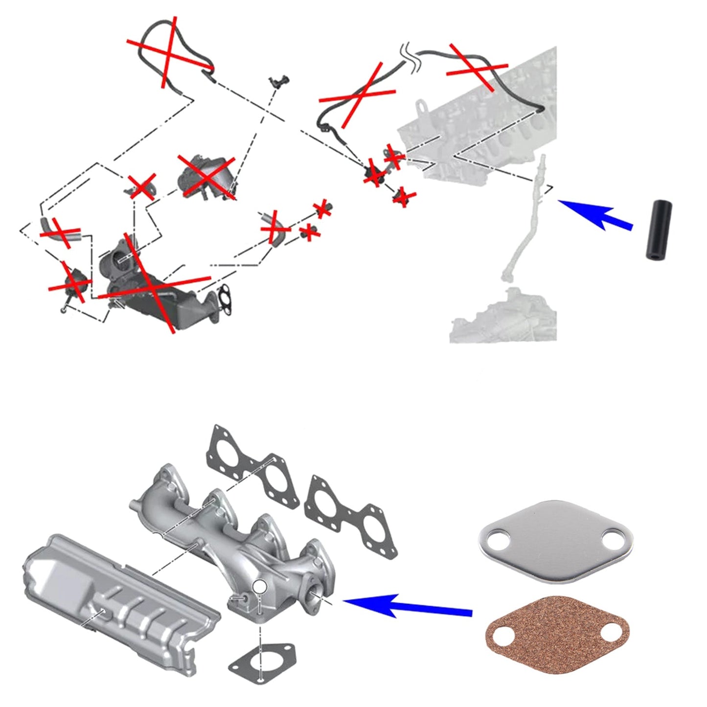 BMW E88 123d N47S EGR Cooler Gasket Repair Replace kit