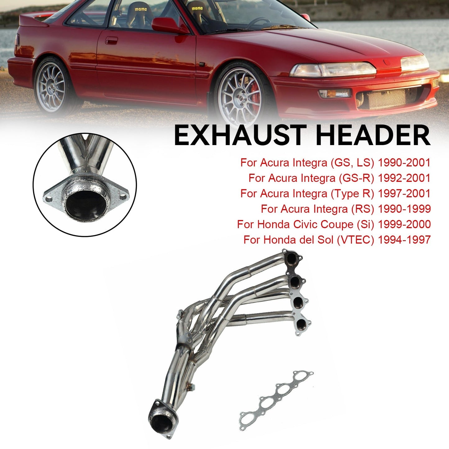 1999-2000 Honda Civic Coupe (Si) 412-05-1900 Stainless Steel Manifold Header