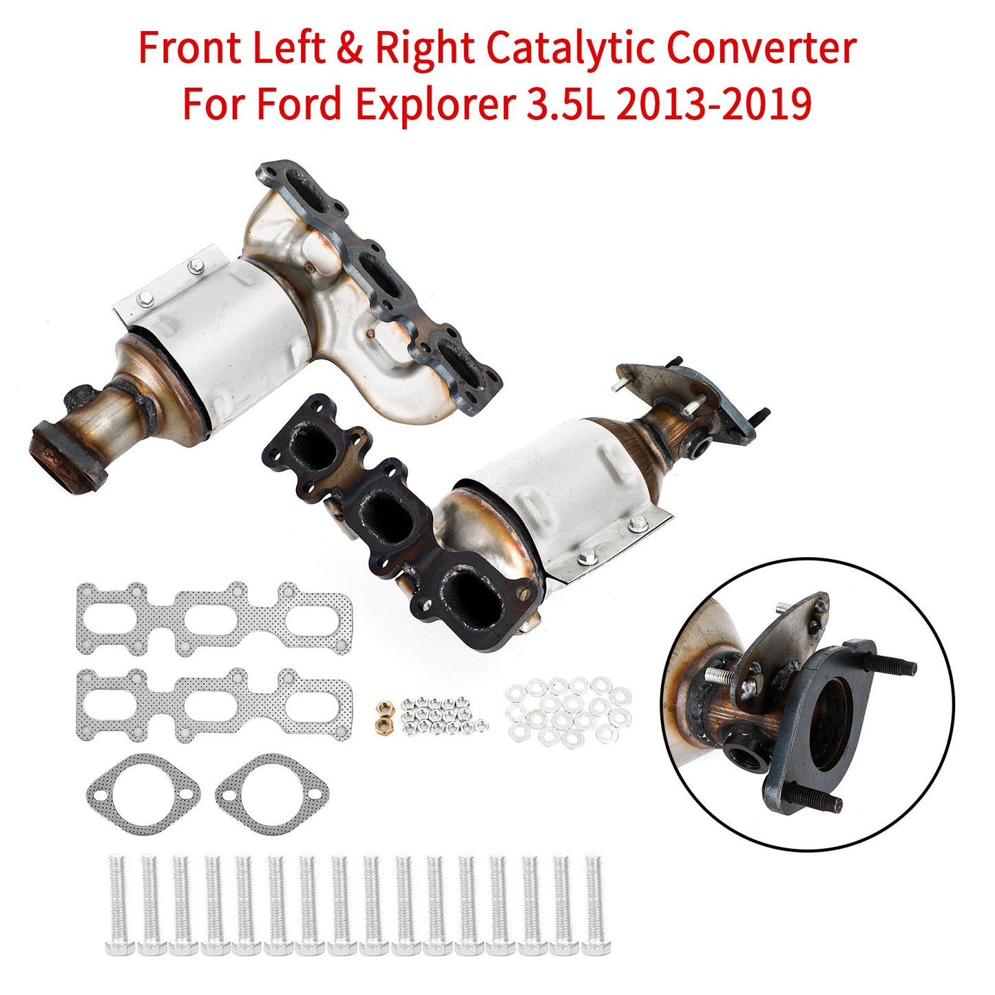 2013-2019 Ford Explorer 3.5L Front Left & Right Manifold Catalytic Converter Generic