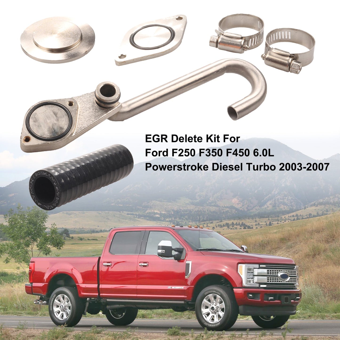 2003-2007 Ford F250 F350 F450 6.0L Powerstroke Diesel Turbo EGR Delete Kit