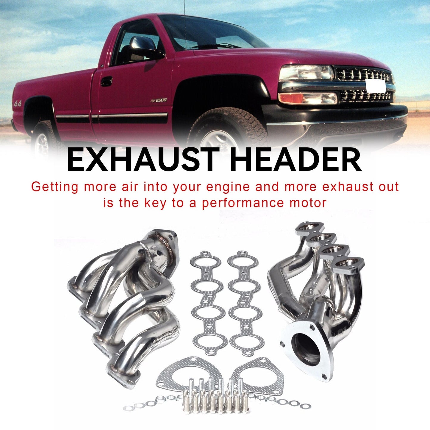 1999-2006 Chevrolet Silverado 1500 4.8L, 5.3L Manifold Headers