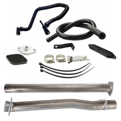 4" Muffler Exhaust Pipe + EGR Kit + Coolant Line for Ford F250 F350 F450 Super Duty 6.7L Diesel 11-23