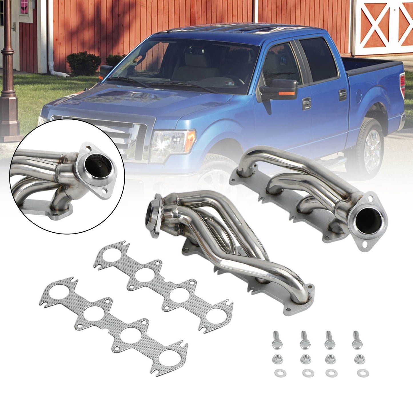 Ford F150 04-10 5.4 V8 Stainless Exhaust Manifold Shorty Headers Performance