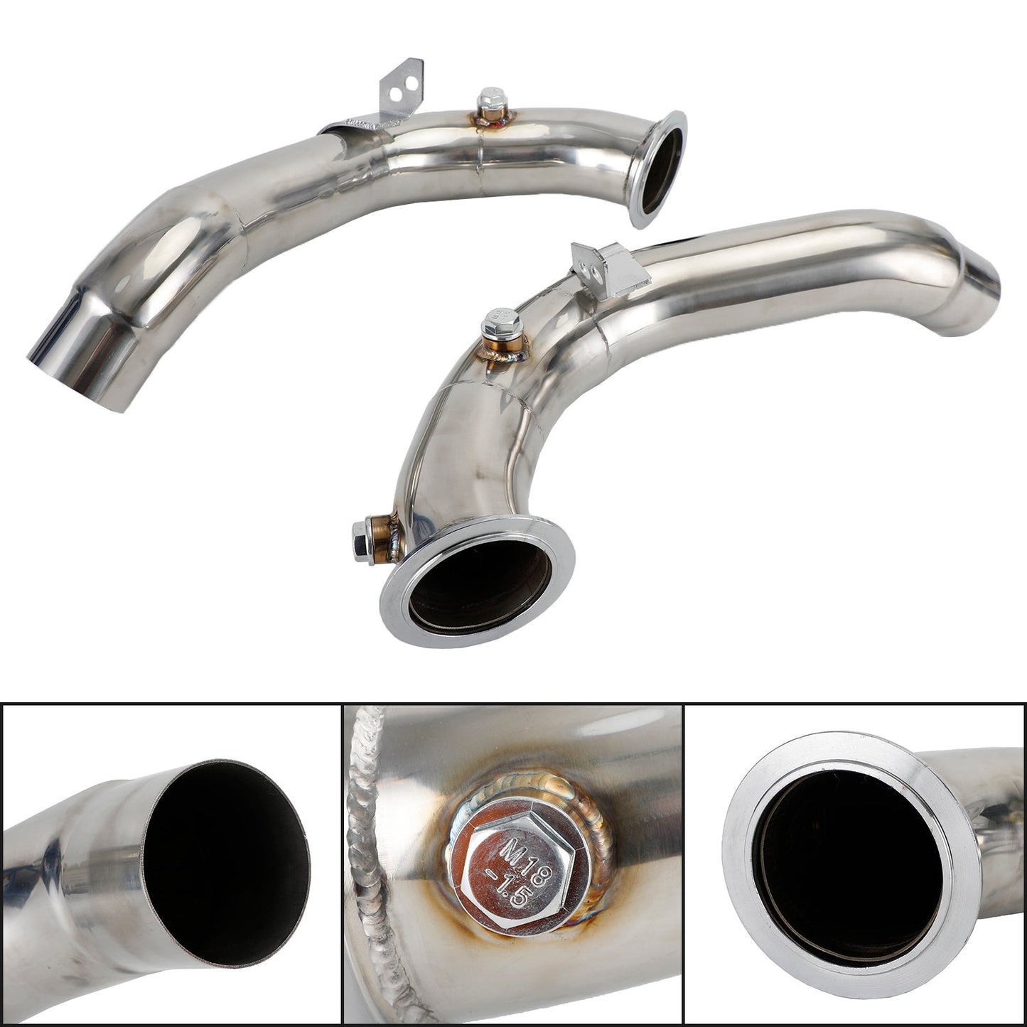 2011-2018 BMW S63 F10/F12 M5 & M6 3" Stainless Steel Exhaust Downpipes compatible