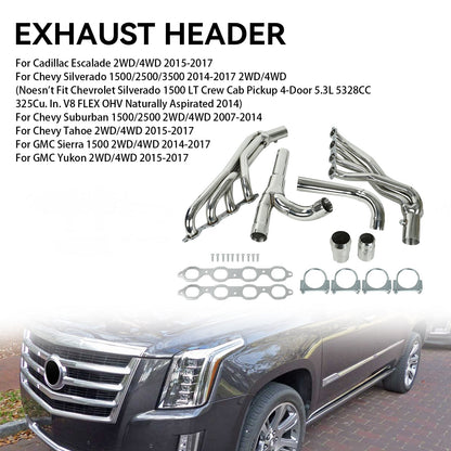 2014-2017 Chevy Silverado 1500/2500/3500 GMC Sierra 1500 2WD/4WD Stainless Exhaust Header