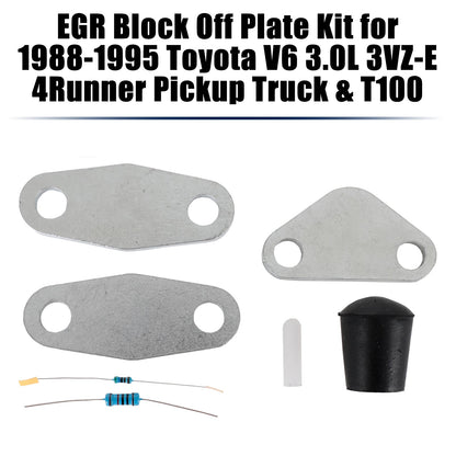 EGR Block Off Plate Kit for 1988-1995 Toyota V6 3.0L 3VZ-E 4Runner Pickup Truck & T100